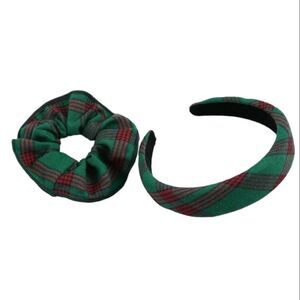 Christmas Plaid Scrunchie & Headband